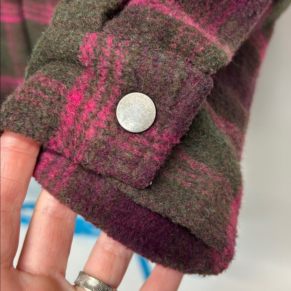 Ashley By 26 International Plaid Utility Jacket - Pink and Green xl - Picture 4 of 6
